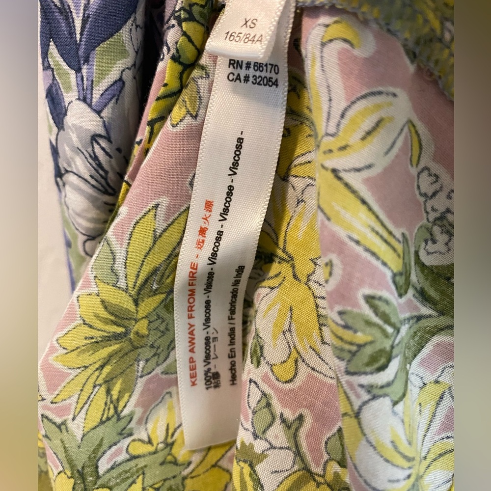 Anthropologie | Romerio Sleep Floral Wide Leg Jumpsuit | Purple & Yellow |  | XS - Picture 13 of 15